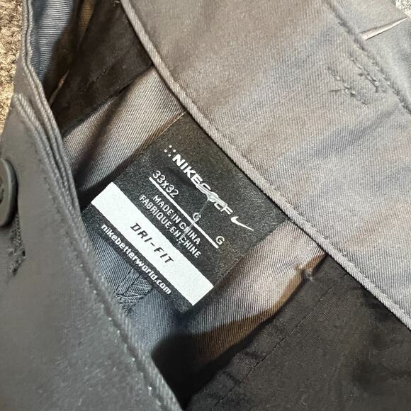 Nike Golf Pants Mens 33x32 Gray Performance Pants Golf Straight Leg Stretch - Picture 9 of 9